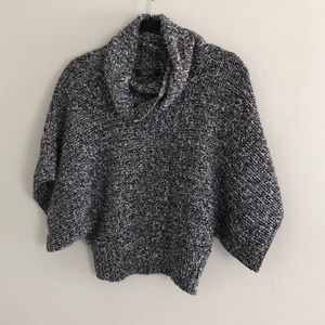 Crop oversized sleeve turtle neck sweater